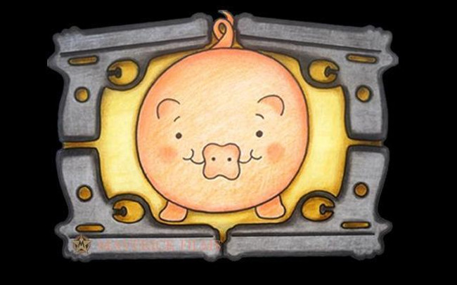 cartoon showing a pig.
